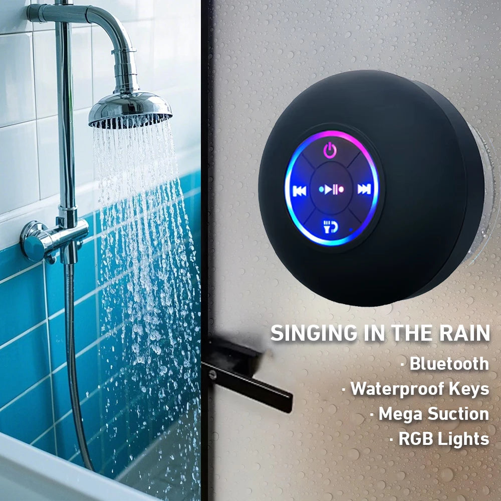 Altavoz Bluetooth resistente al agua con luces LED de colores