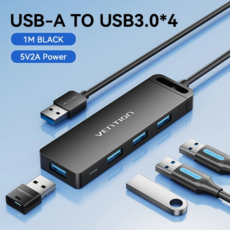 Concentrador USB Vention de alta velocidad con 4 puertos