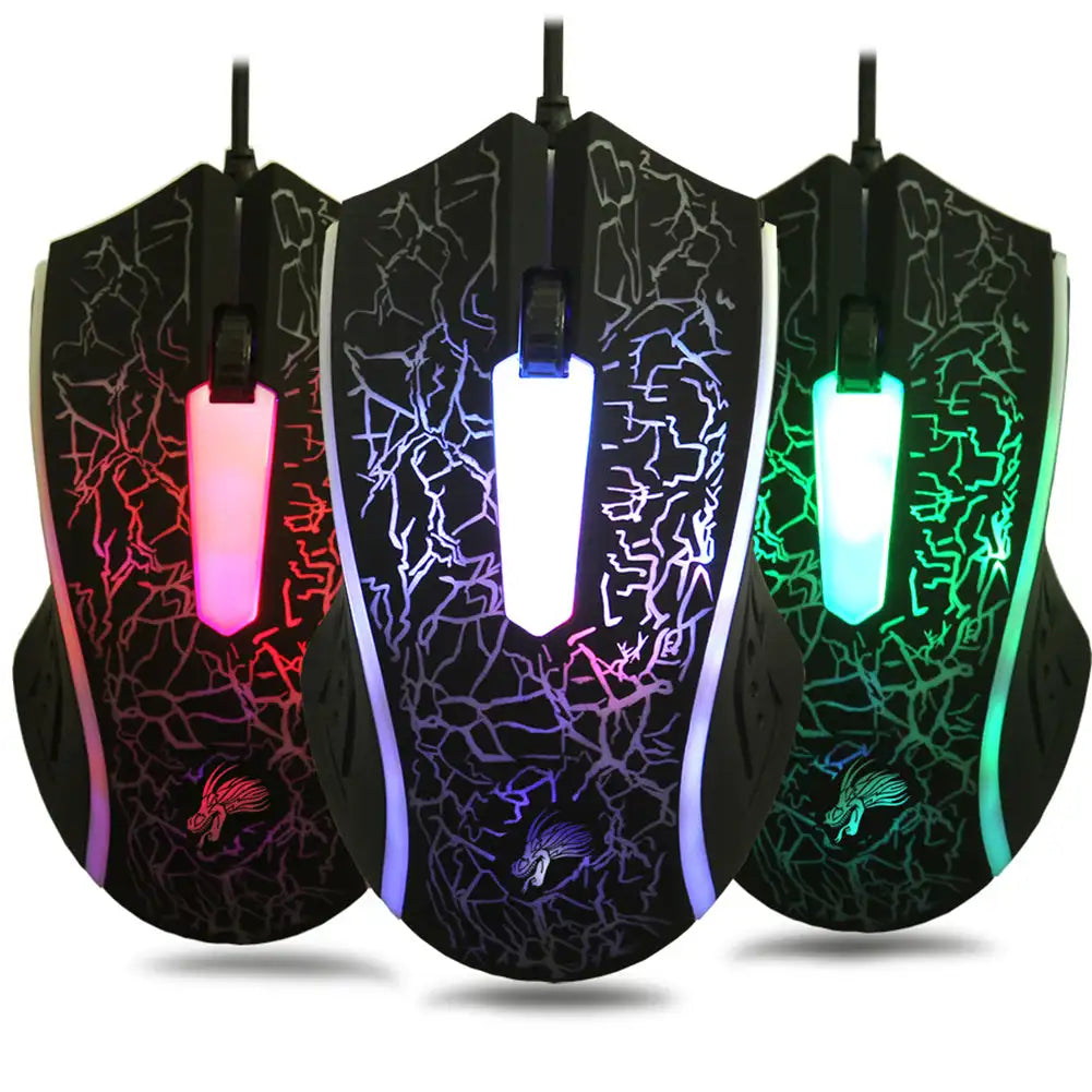 Ratón LED multicolor para juegos de ordenador