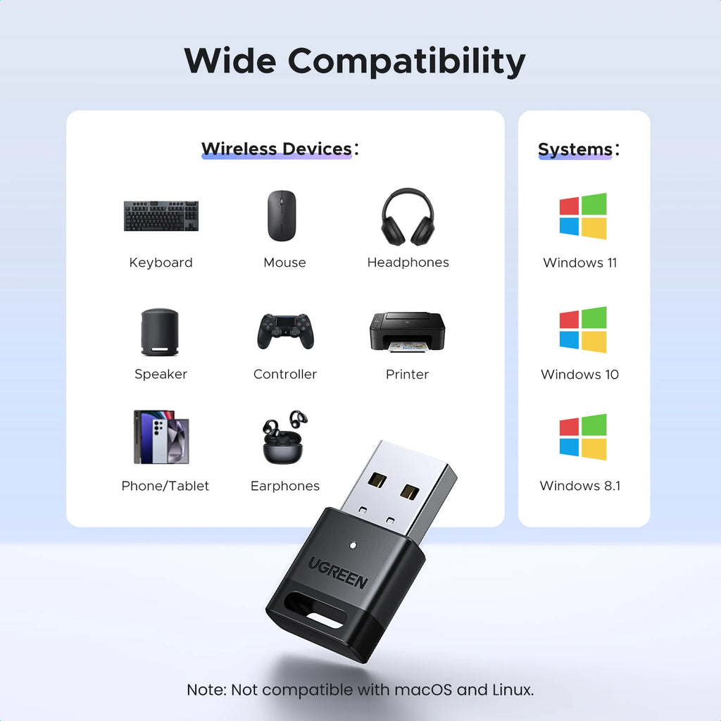 UGREEN USB Bluetooth 6.0 Bluetooth 5.4 Adapter