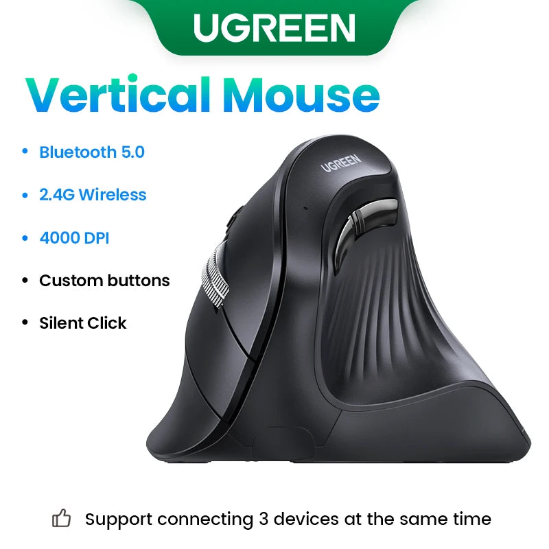Ratón vertical inalámbrico Bluetooth UGREEN